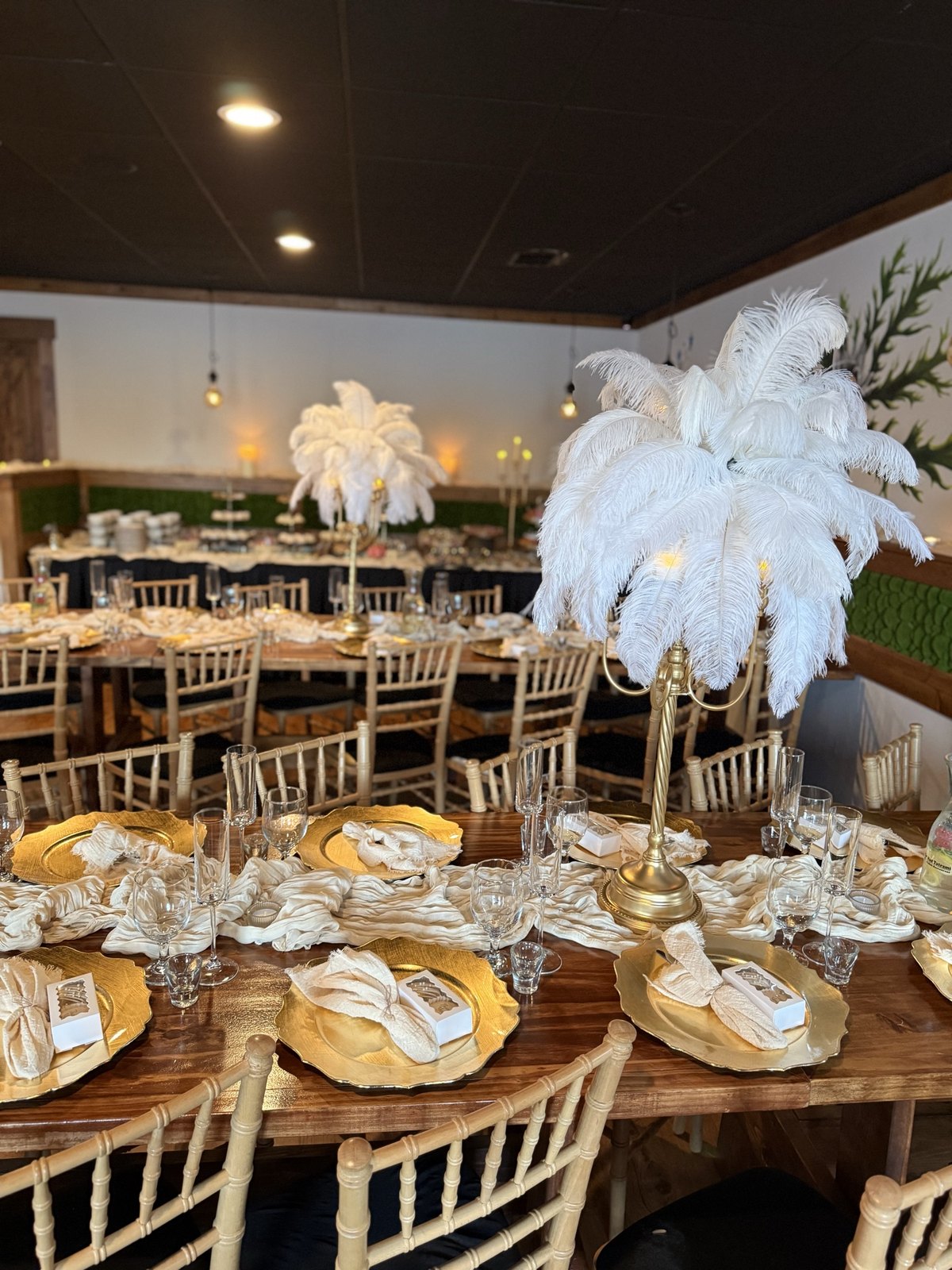 Private event room set for a celebration